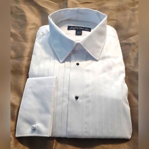 Joseph & feiss white tuxedo shirt. French cuff. Size 17 34-35. New with tags.